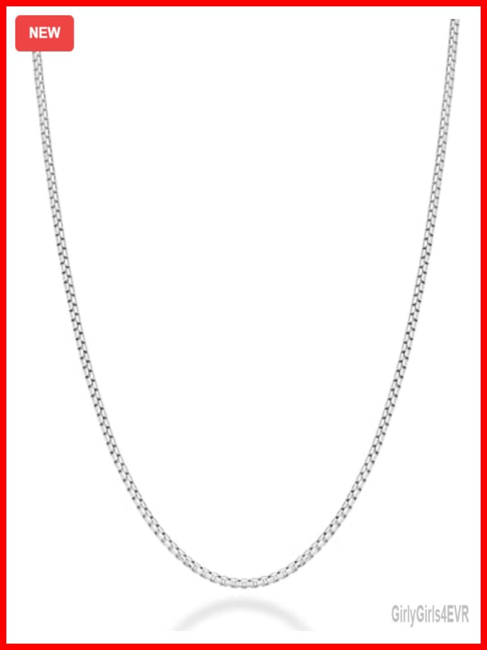 925 Sterling Silver 2mm Round Box Chain Necklace Unisex Made in Italy